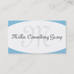 Concave Monogram Blue Business Cards
