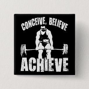 Conceive, Believe, Achieve - Workout Motivational 15 Cm Square Badge