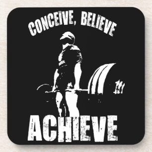 Conceive, Believe, Achieve - Workout Motivational Coaster