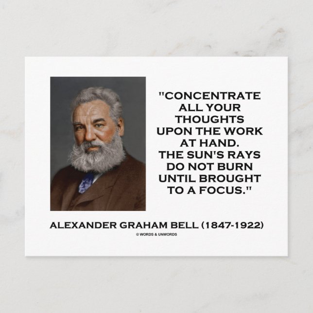 Concentrate All Your Thoughts Upon Work Bell Quote Postcard (Front)