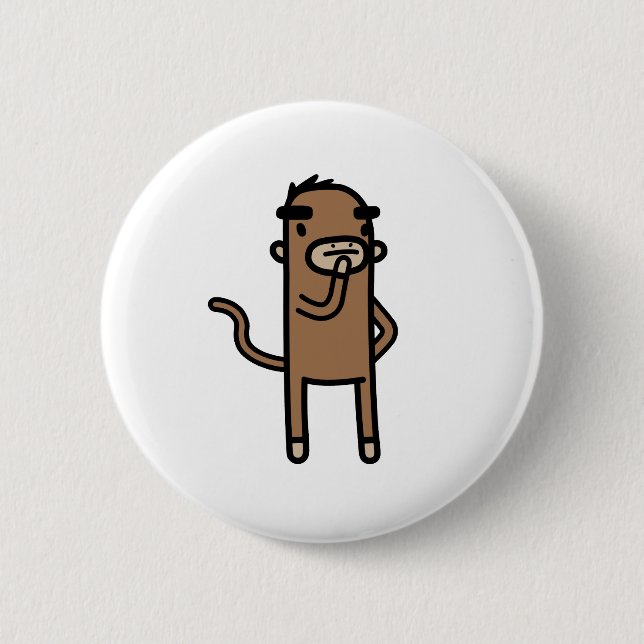 Concentrating Monkey 6 Cm Round Badge (Front)