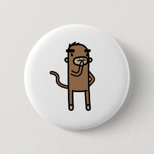 Concentrating Monkey 6 Cm Round Badge