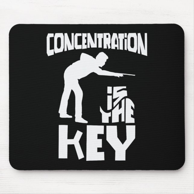 Concentration Is The Key Funny Pool Billiards Focu Mouse Pad (Front)