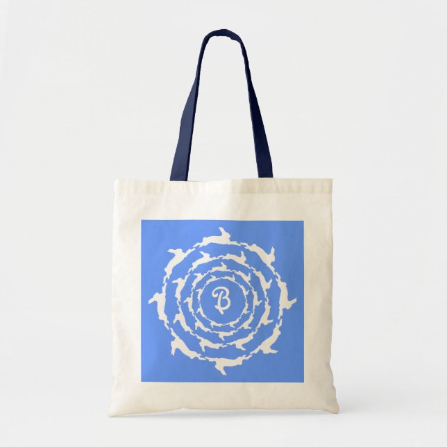 Concentric Bunnies with monogram Tote Bag (Front)