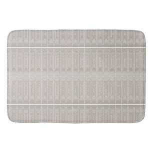 Concentric Chrome Squares Bath Mat