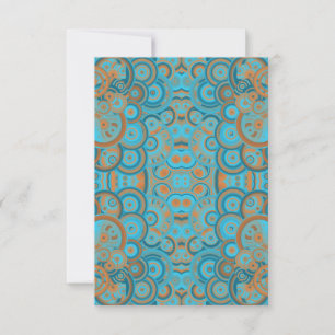 Concentric Circle Gradient Orange Rust Turquoise Card