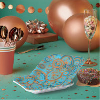 Concentric Circle Gradient Orange Rust Turquoise