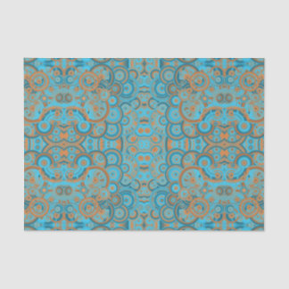 Concentric Circle Gradient Orange Rust Turquoise Tissue Paper