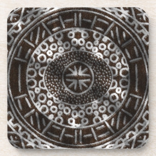 Concentric Circles African Tribal Print chocolate Coaster
