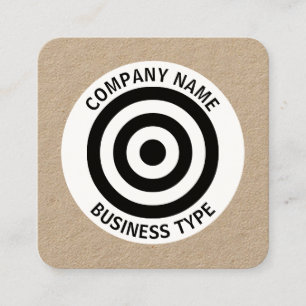 Concentric Circles - Kraft Square Business Card