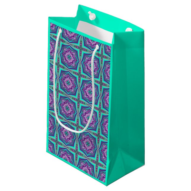 Concentric Circles Pulled To The Point Abstract Small Gift Bag (Front Angled)