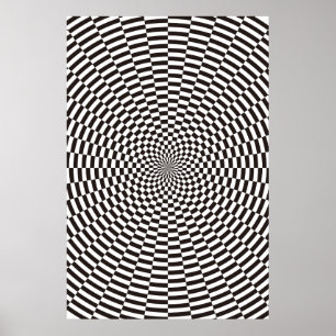 Concentric Circles Shifted 9 Degrees Poster