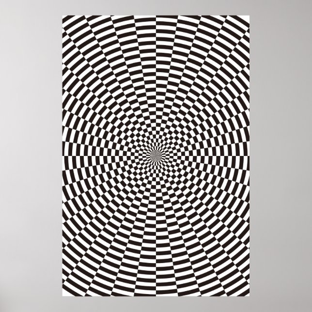 Concentric Circles Shifted 9 Degrees Poster (Front)