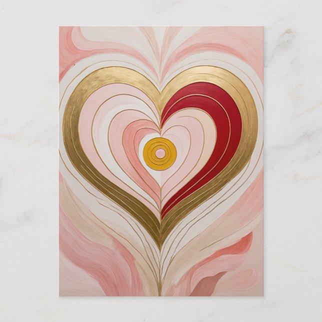 Concentric Heart Blossom Postcard (Front)