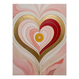 Concentric Heart Blossom Poster