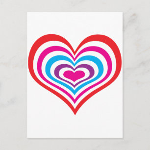 Concentric Hearts Postcard