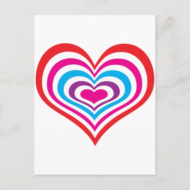 Concentric Hearts Postcard (Front)