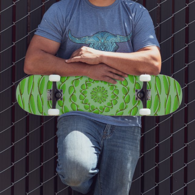Concentric Leaf Rings by Kenneth Yoncich Skateboard (Outdoor 3)