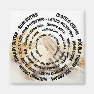 Concentric Mince Pie Ingredients with Toppings Magnet