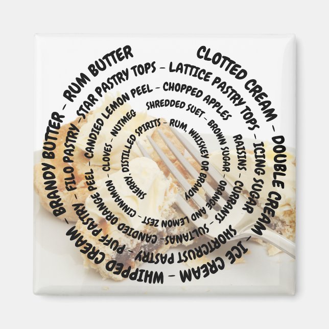 Concentric Mince Pie Ingredients with Toppings Magnet (Front)