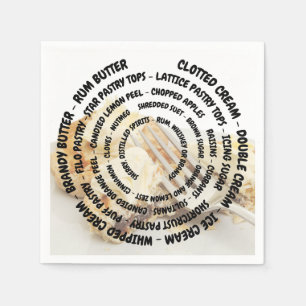 Concentric Mince Pie Ingredients with Toppings Napkin