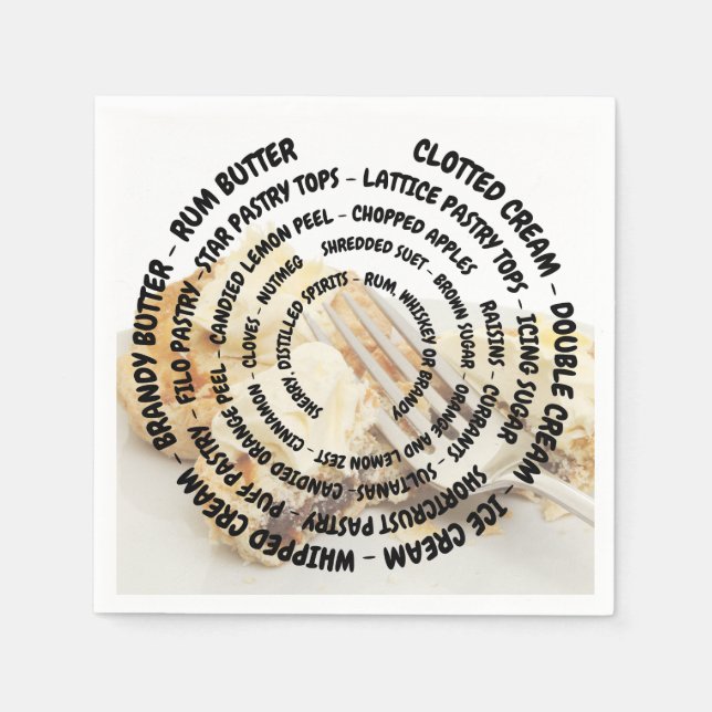 Concentric Mince Pie Ingredients with Toppings Napkin (Front)