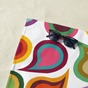 Concentric Paisleys Beach Towel