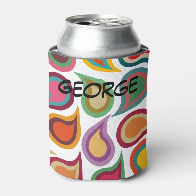 Concentric Paisleys  Can Cooler (Can Front)