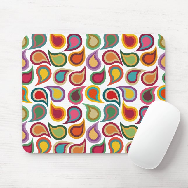 Concentric Paisleys  Mouse Pad (With Mouse)