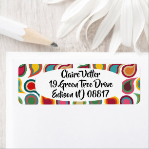 Concentric Paisleys  Return Address Label