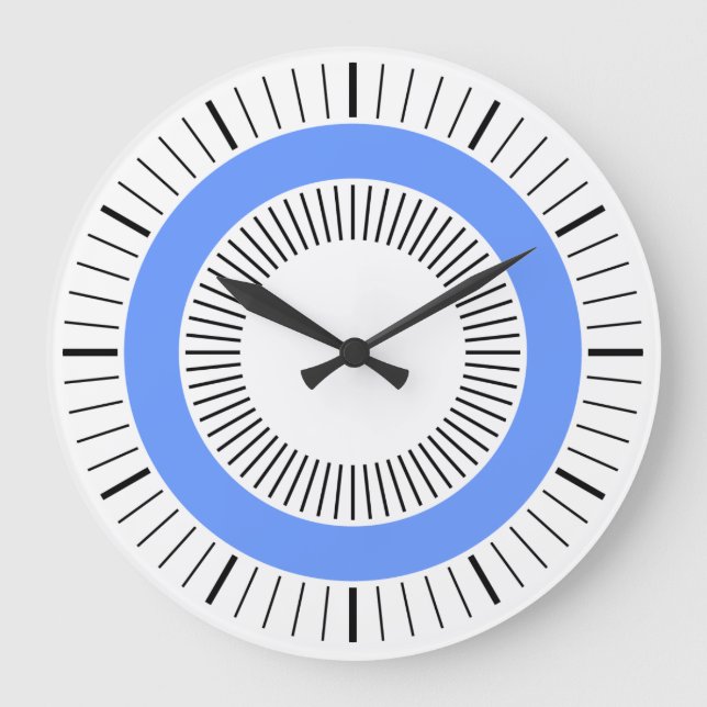 Concentric Rays - Baby Blue Large Clock (Front)