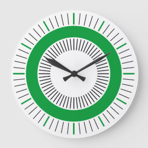 Concentric Rays - Solid Grass Green Large Clock