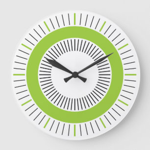 Concentric Rays - Solid Martian Green Large Clock