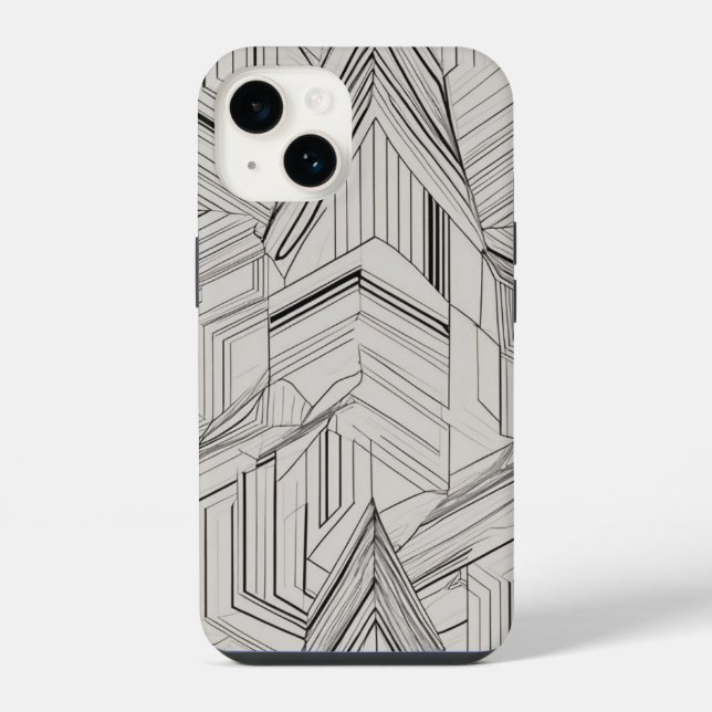 Concentric Triangles Line Art iPhone Case (Back)