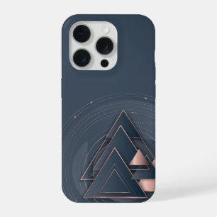Concentric Triangles Rose Gold Line Art Modern iPhone 15 Pro Case