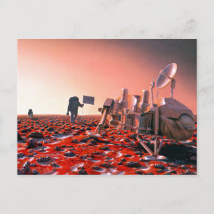 Concept Art of Future Manned Mars Mission Postcard