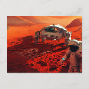 Concept Art of Future Manned Mars Mission Postcard