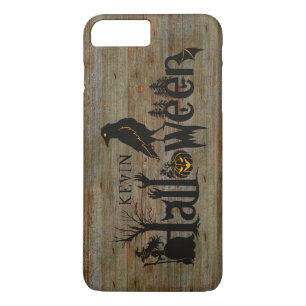 Concept Halloween Illustration On Old Wood iPhone 8 Plus/7 Plus Case