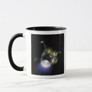 Concept of a crew blasting off mug