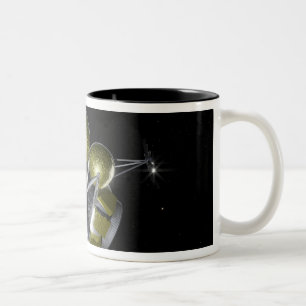 Concept of a crew blasting off Two-Tone coffee mug
