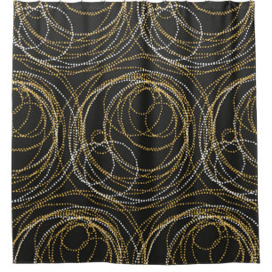 Concept seamless luxury pattern with dots and line shower curtain