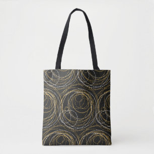 Concept seamless luxury pattern with dots and line tote bag