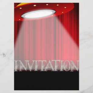 Conceptual Alien UFO Surprise Party Invitation