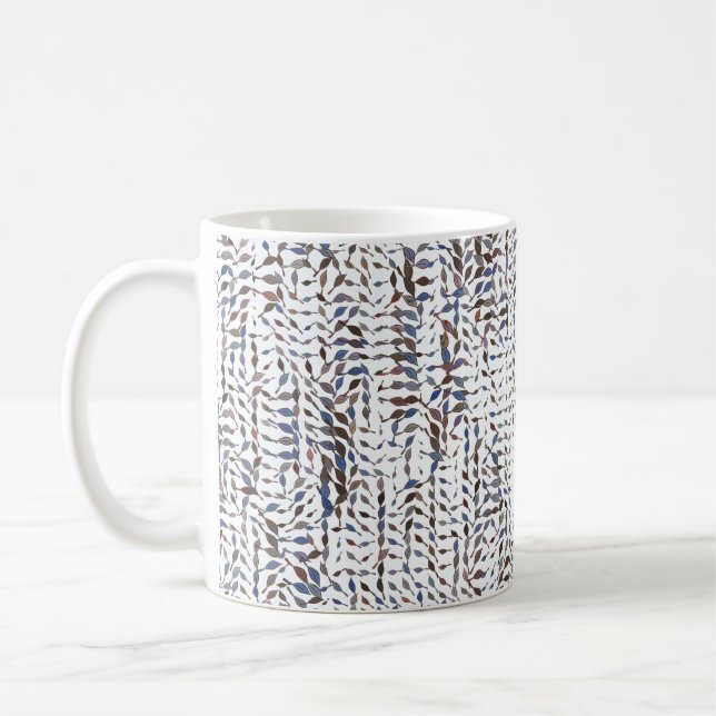 Conceptual background leaves drawing pattern. Styl Coffee Mug (Left)