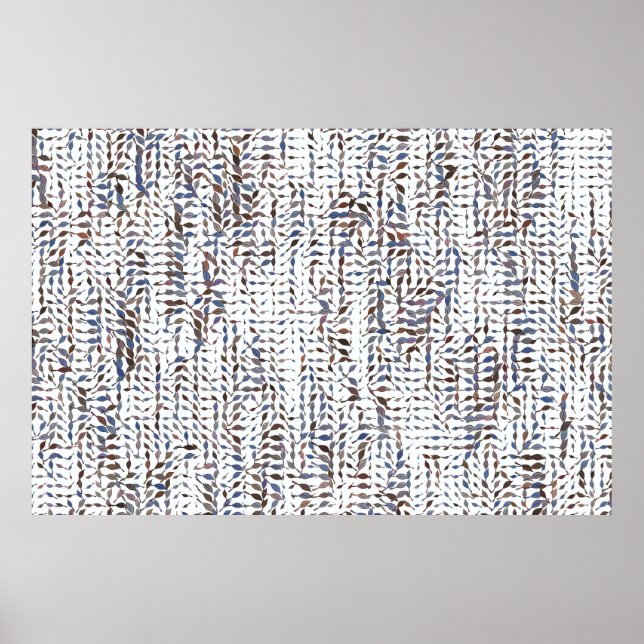 Conceptual background leaves drawing pattern. Styl Poster (Front)