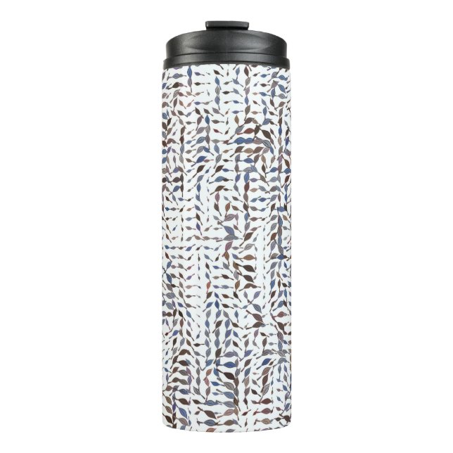 Conceptual background leaves drawing pattern. Styl Thermal Tumbler (Front)