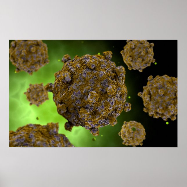 Conceptual Image Of Coxsackievirus 2 Poster (Front)