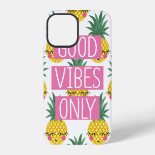 Conceptual phrase Good vibes only on seamless patt iPhone 12 Case