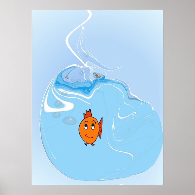 Concerned Fish With bubbles Poster (Front)