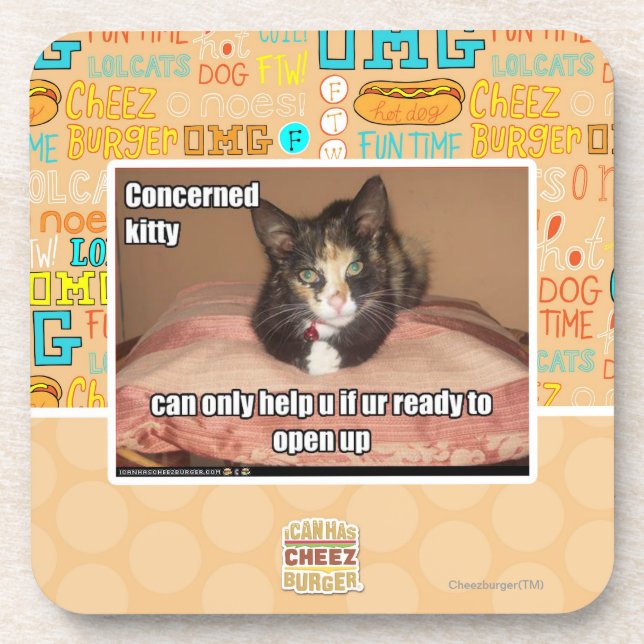 Concerned Kitty Coaster (Front)